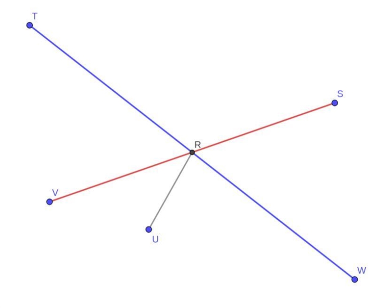 3 lines are shown. A line with points T, R, W intersects with a line with points S-example-1