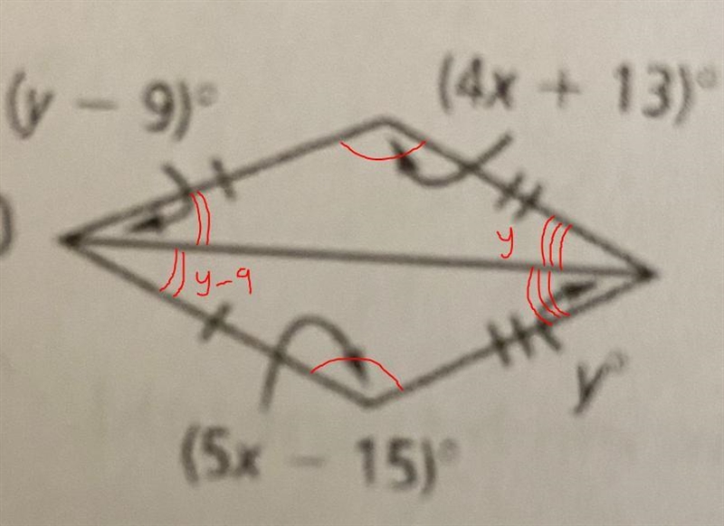 Algebra Find the value(s) of the variable(s) in each kite.-example-2