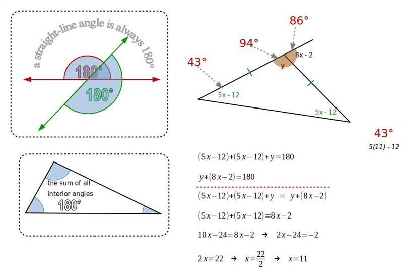 Find the measure of all three interior angles and exterior angles-example-1