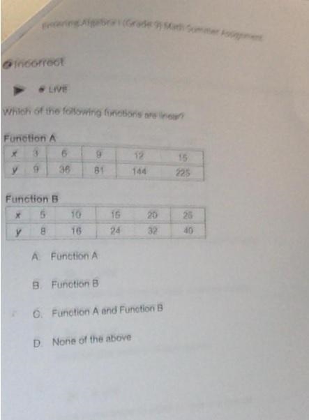 Which is the following functions are linear?-example-1