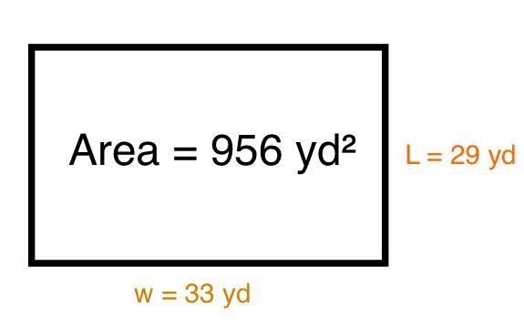 The area of a gymnasium is 956 yd2. The width of the gymnasium is 4 yd longer than-example-1