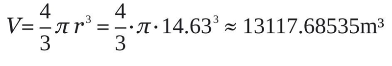 What would be the volume of a sphere with a radius of 16 yd-example-3