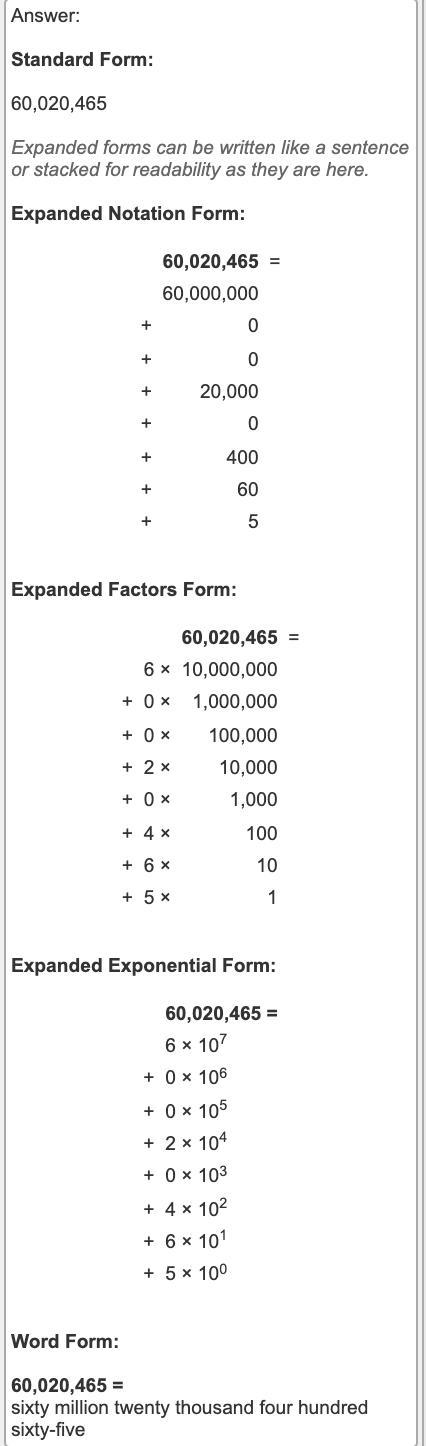 What is the expanded form of the number 60,020,465?​-example-1