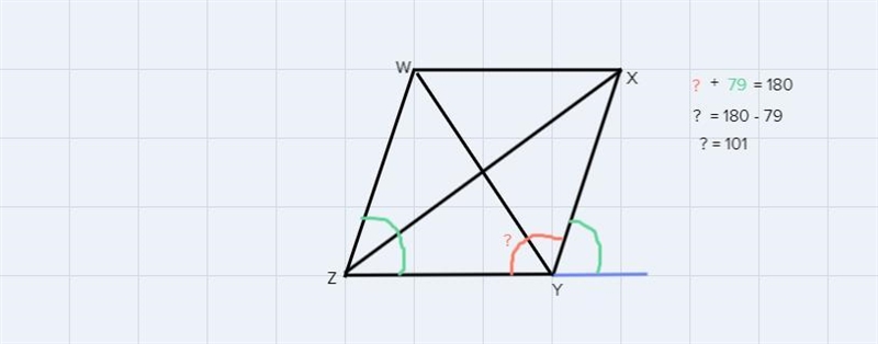 The diagonals of rhombus WXYZ intersect avfm angle w z x equals 39.5 find M angle-example-2