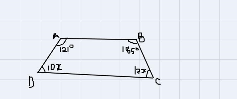 A quadrilateral has two angles that measure 121° and 185º. The other two angles are-example-1