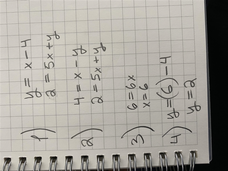 1. Use the GRAPHING METHOD to solve the following system of equations. (4pts) y = (x-example-1