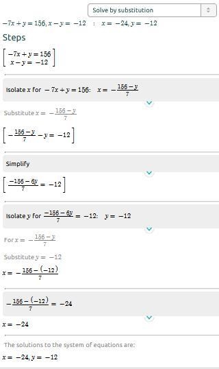 −7x + y = 15 6x − y = -12-example-1