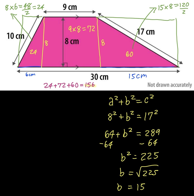 What is the area of the trapezium?-example-1