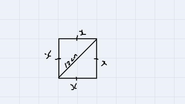 The diagonals of a square is 12cm each calculate the area-example-1