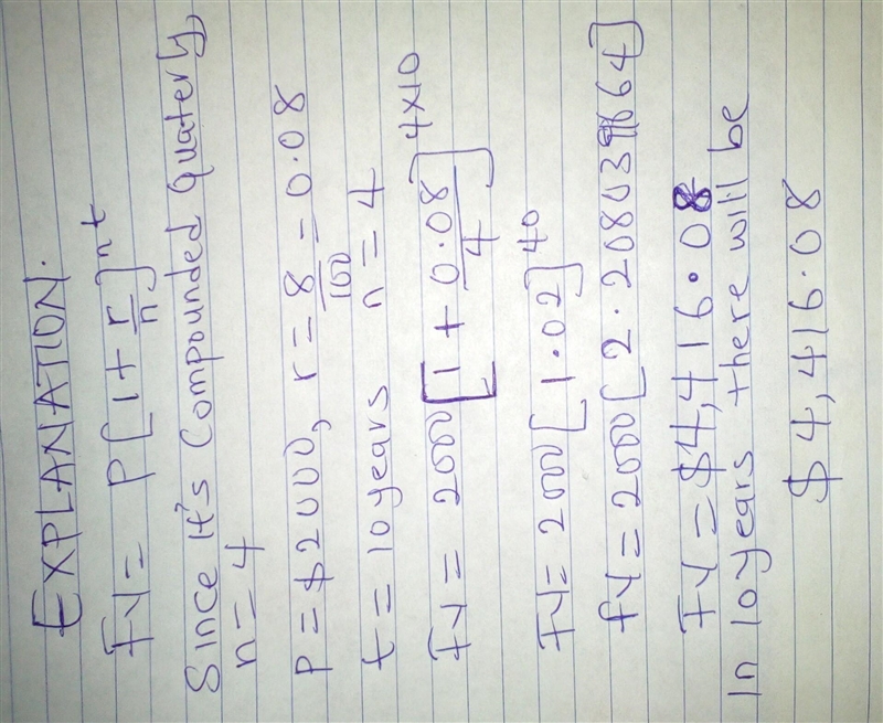 If you deposited $2000 into an account that earns 8% interest. How much did the account-example-1