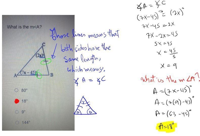 What is m<A? 40 points​-example-1