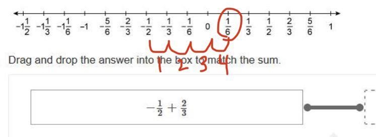 Use the number line to add the fractions. A number line ranging from negative 1 and-example-1