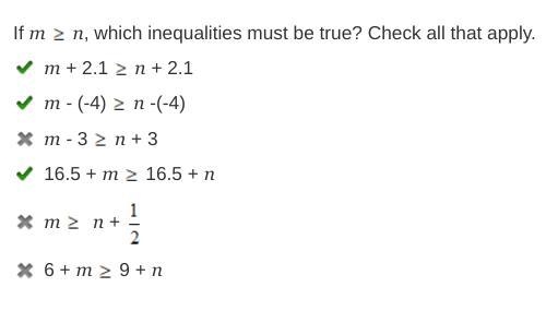 PLEASE HELP!!!! 7TH GRADE MATH QUESTION!!!!! PLSSSSSSSSSSSSSSSSSSSSSSSS If m ≥ n, which-example-1