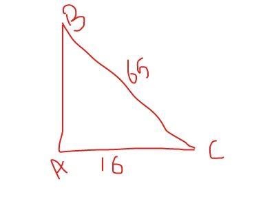 The top of a building is 65 meters away from a spot located 16 meters away from the-example-1