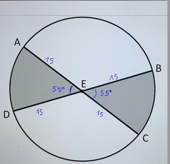 Find the area of the shaded piece. Round the nearest HUNDREDTH, if needed. AC = 30 and-example-1