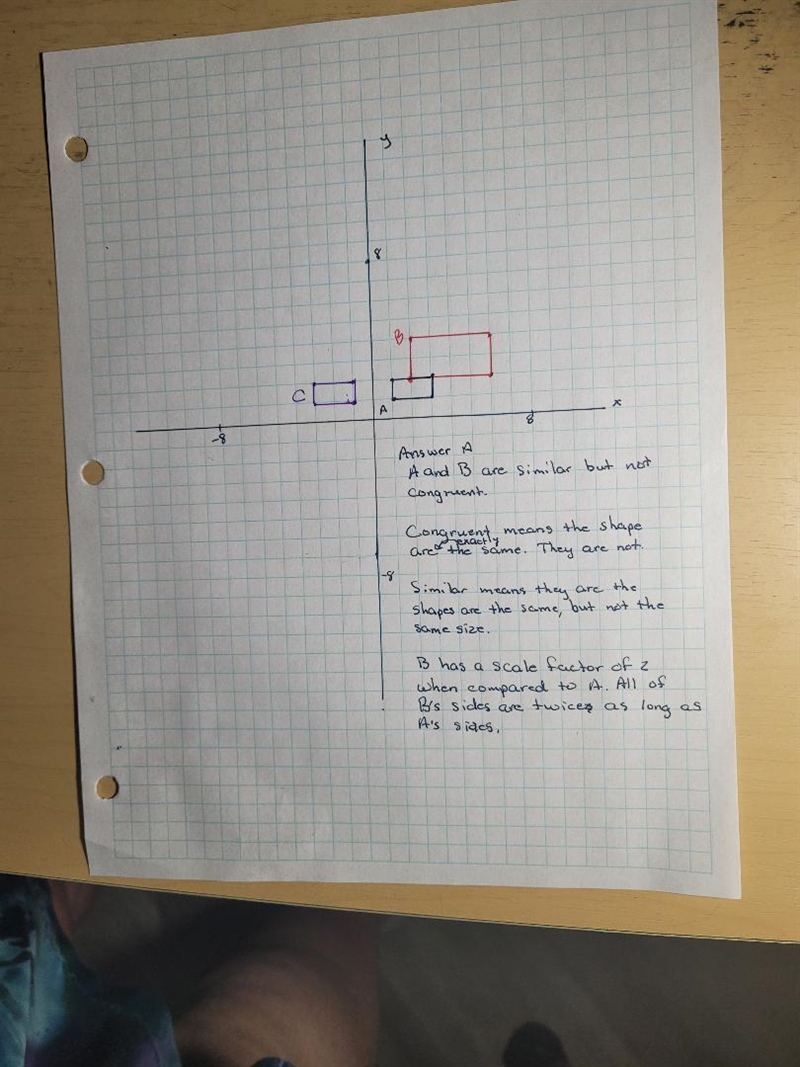 The figure shows three quadrilaterals on a coordinate grid: A coordinate grid is shown-example-1