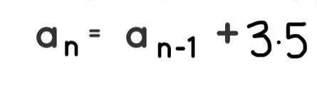 What is the recursive formula for each arithmetic sequence. -5,-8.5,-12,-15.5,-19-example-1