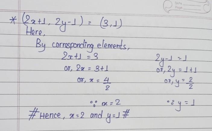 (2x + 1, 2y-1) = (3,1) of Optional math​-example-1