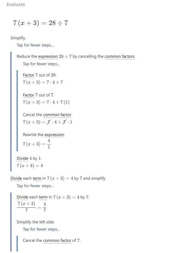 7(x+3)=28 divided by 7-example-1