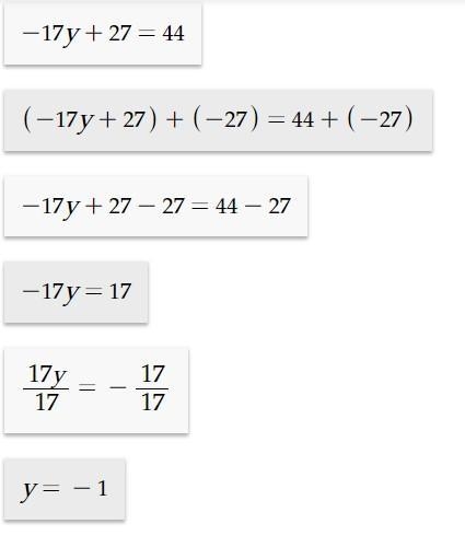 How do you solve the equation 3(9/4 + 1/4y)-5y=11-example-4