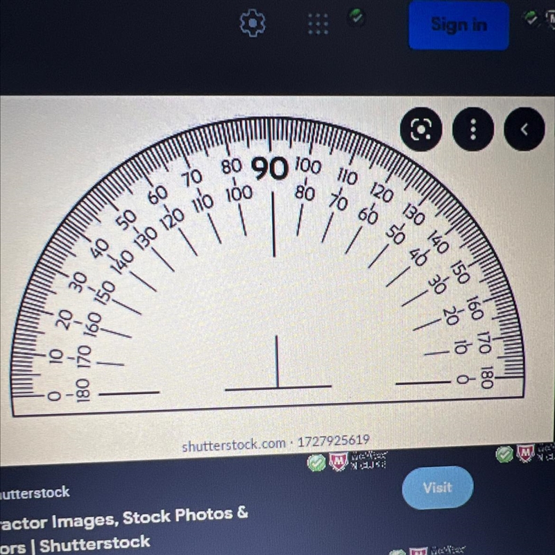 What is a reasonable measure for the angle shown?-example-1