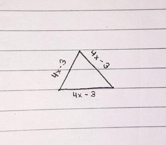 I need equation and solution. The perimeter of an equilateral triangle is 63 inches-example-1