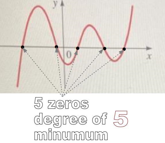 What is the smallest possible degree that the polynomial can have and why?-example-1