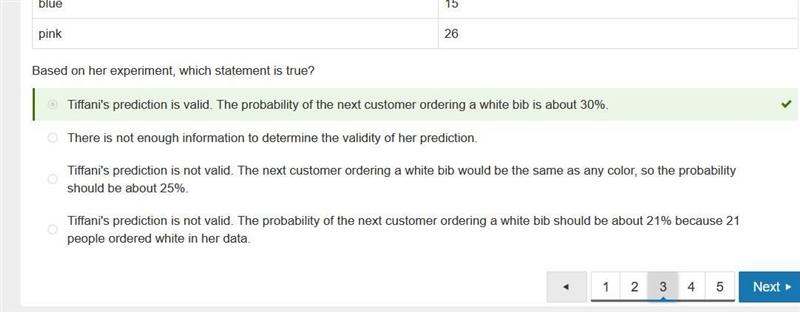 Tiffani works in a baby shop in which she prints personalized bibs. She uses a probability-example-1