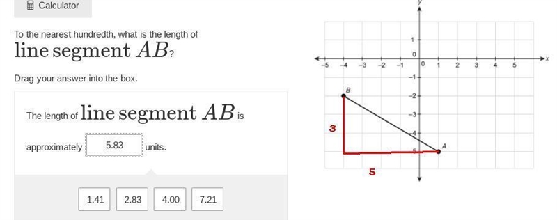 To the nearest hundredth, what is the length of line segment AB? Drag your answer-example-1