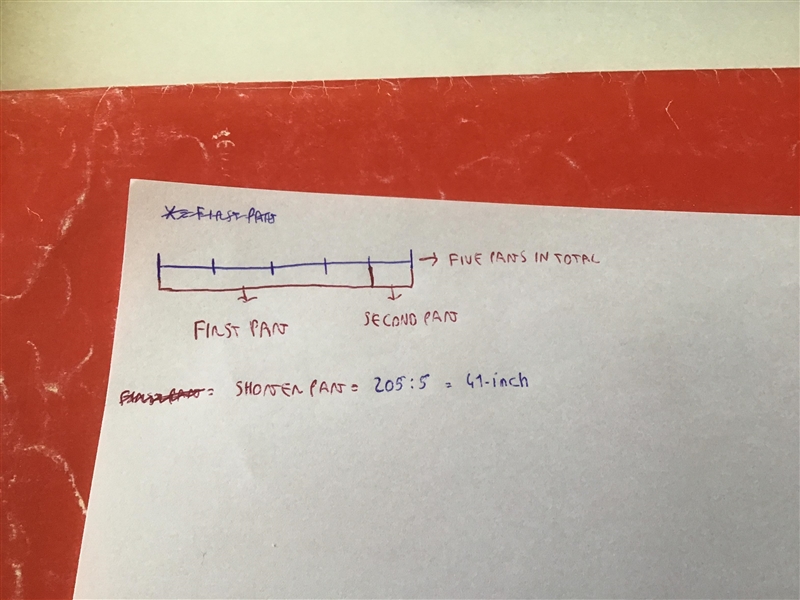 A 205-inch board is cut into two pieces. One piece is four times the length of the-example-1