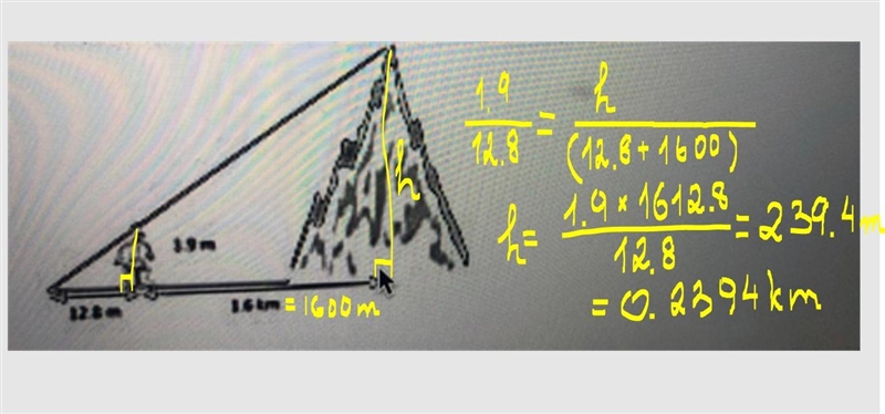 Rupert’s height is 1.9m There is a line that measures 12.8m and the same line continues-example-1