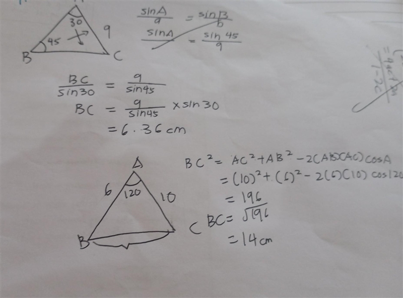 Guys,help please with geometry if u can) 1. In triangle ABC, angle A is 30, angle-example-1