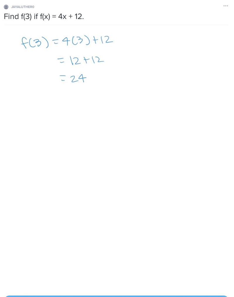 Find f(3) if f(x) = 4x + 12.​-example-1