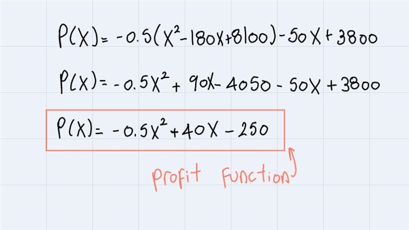 For a certain company, the cost function for producing x items is C(x)=50x+250 and-example-2