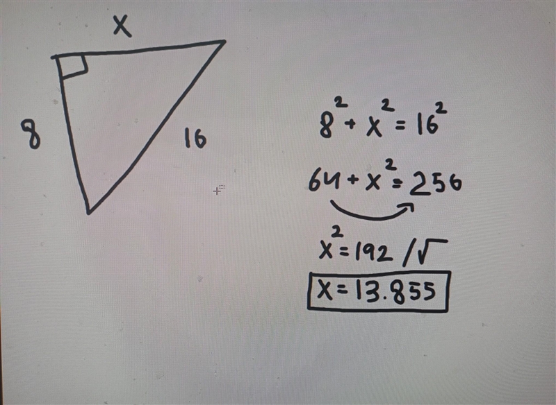 Use the Pythagorean theorem to find x. Enter the answer in simplified form. Need help-example-1