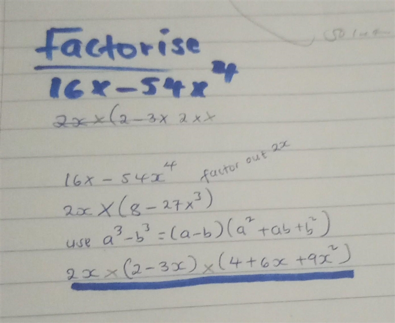 Factorise 16 x -54 x ^ 4-example-1