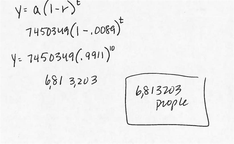 The population of bulgaria has been decreasing at an annual rate of 0.89%. if the-example-1