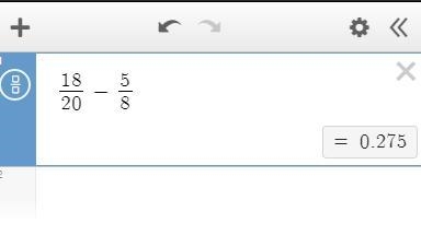Write an equation to estimate the difference of 18/20 - 5/8-example-1