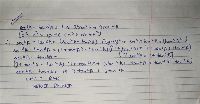 Sec6A - tan6A = 1+3tan2A.sec2A-example-1