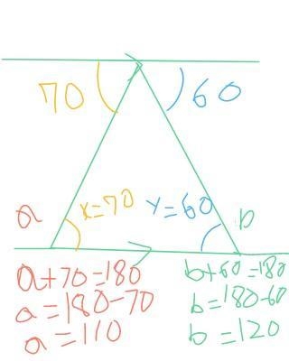 Find the value of a°,b°,x°,y° from the given figure ​-example-1