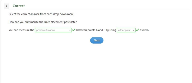 Select the correct answer from each drop-down menu. How can you summarize the ruler-example-1