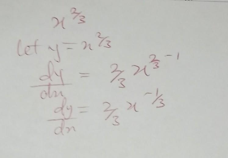 Differentiate wrt x: x^2/3​-example-1