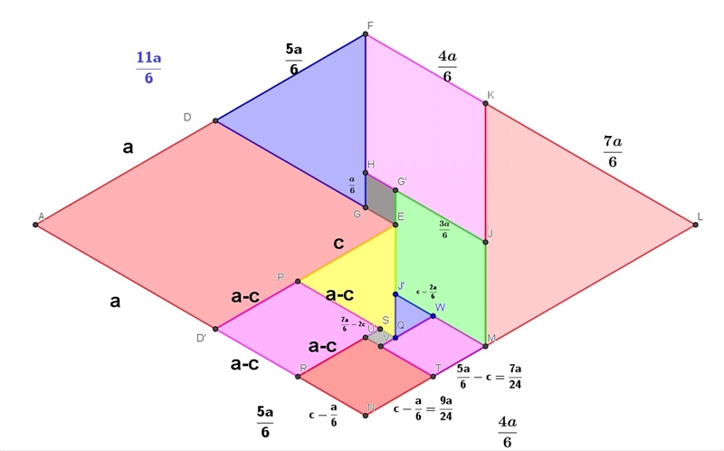 The rhombus shown below has been dissected into smaller rhombuses and equilateral-example-1