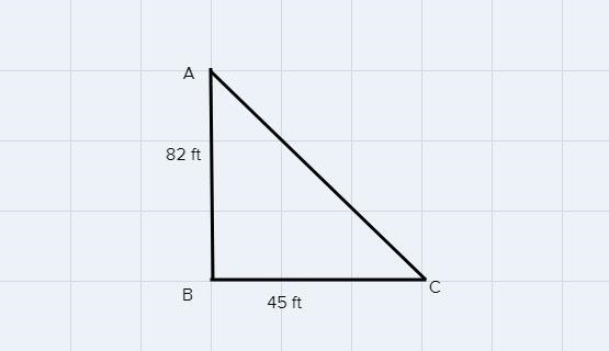 If an 82 ft flag pole casts a shadow 45 ft. Long, the angle of elevation of the sun-example-1