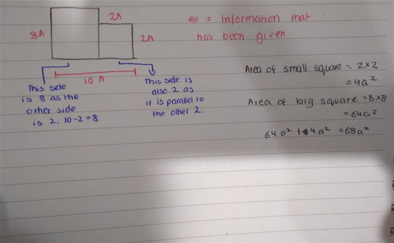 The figure is formed from rectangles. Find the total area. The diagram is not to scale-example-1