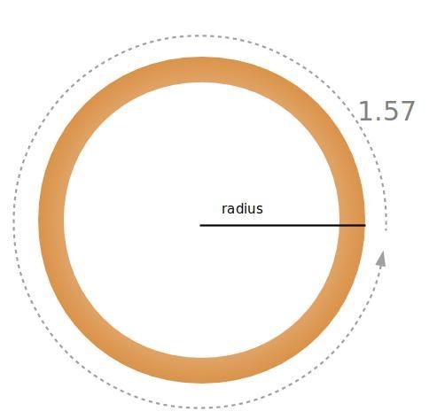 A round shaped wall clock frame is made of a steel rod with length of 1.57m. calculate-example-1