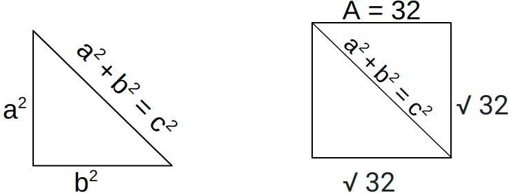 If the area of a square is 32ft how long is the diagonal?-example-1