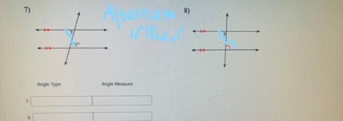 Identify the angle pair as either corresponding angles, alternate interior angles-example-1