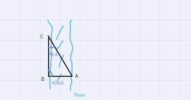 2. To find the distance AB across a river, a distance BC of 319 m is laid off on one-example-1