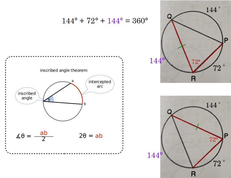 C. Explain why triangle PQR is isosceles. ​-example-1